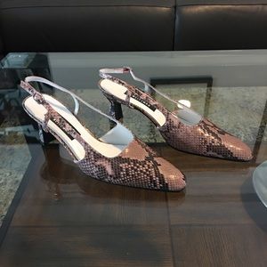 Stuart Weitzman Sling Back snakeskin print